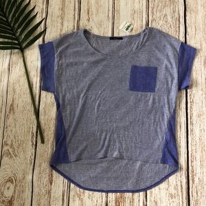 purple short sleeve top